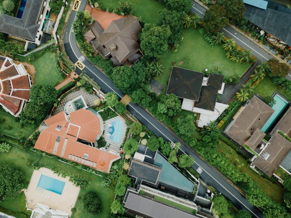 Aerial View of Nice Luxury Houses